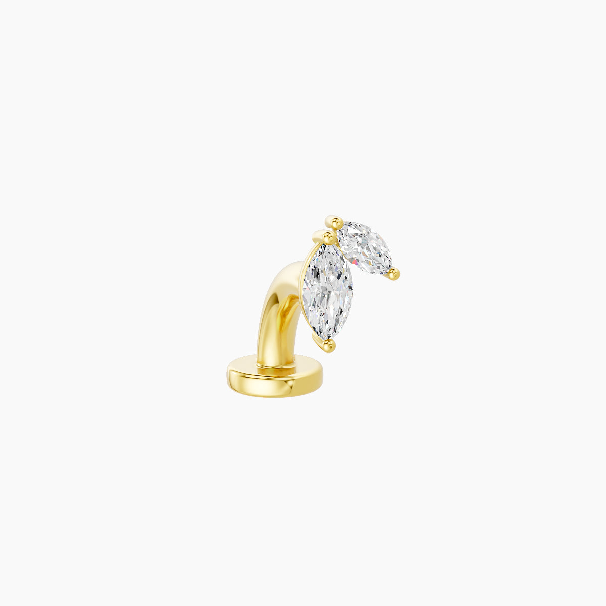 Alceste | 18k Yellow Gold 5.5 mm 6 mm Diamond Floating Navel Piercing