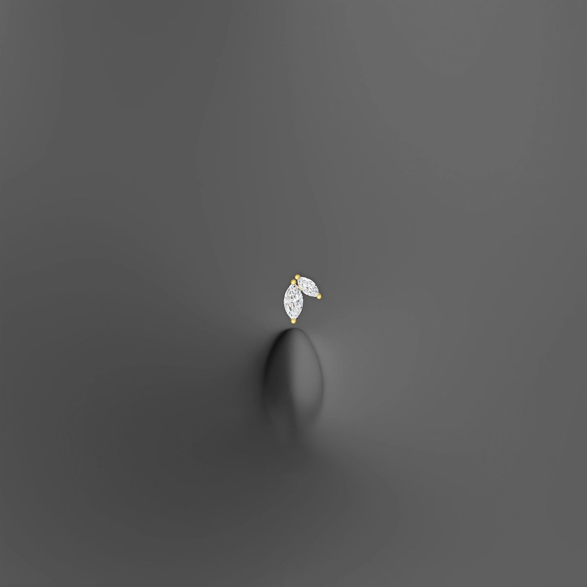 Alceste | 18k Yellow Gold 5.5 mm 6 mm Diamond Floating Navel Piercing
