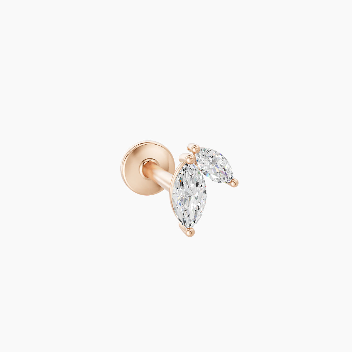Alceste | 18k Rose Gold 5.5 mm 6.5 mm Diamond Nose Piercing