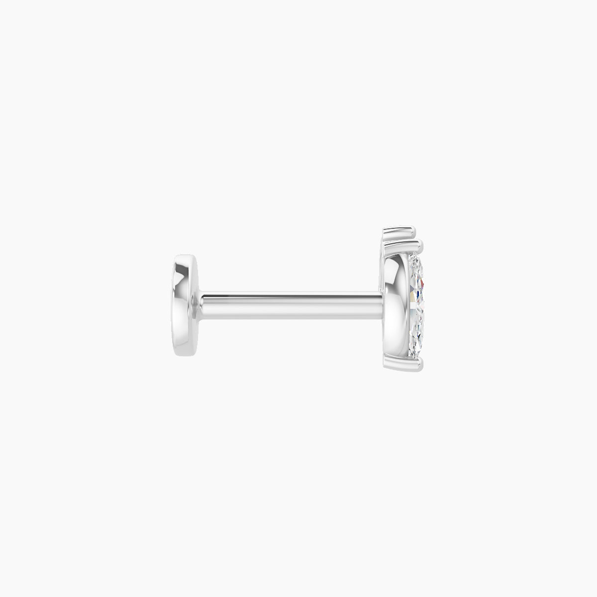 Alceste | 18k White Gold 5.5 mm 6.5 mm Diamond Nose Piercing