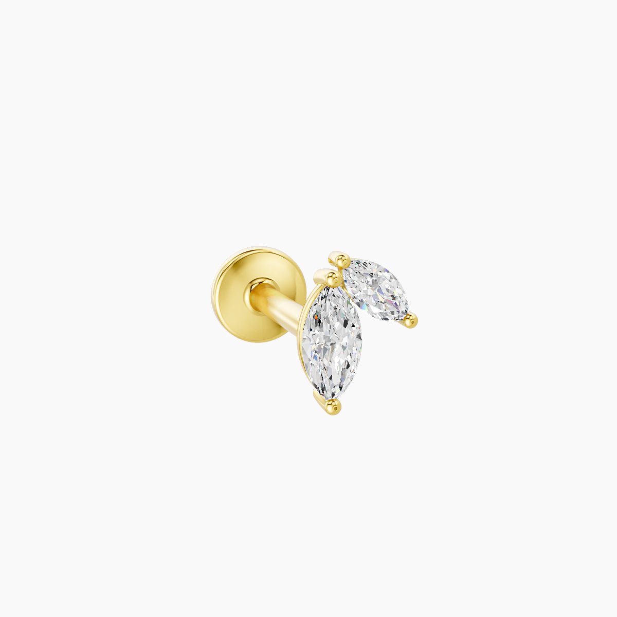 Alceste | 18k Yellow Gold 5.5 mm 6.5 mm Diamond Nose Piercing