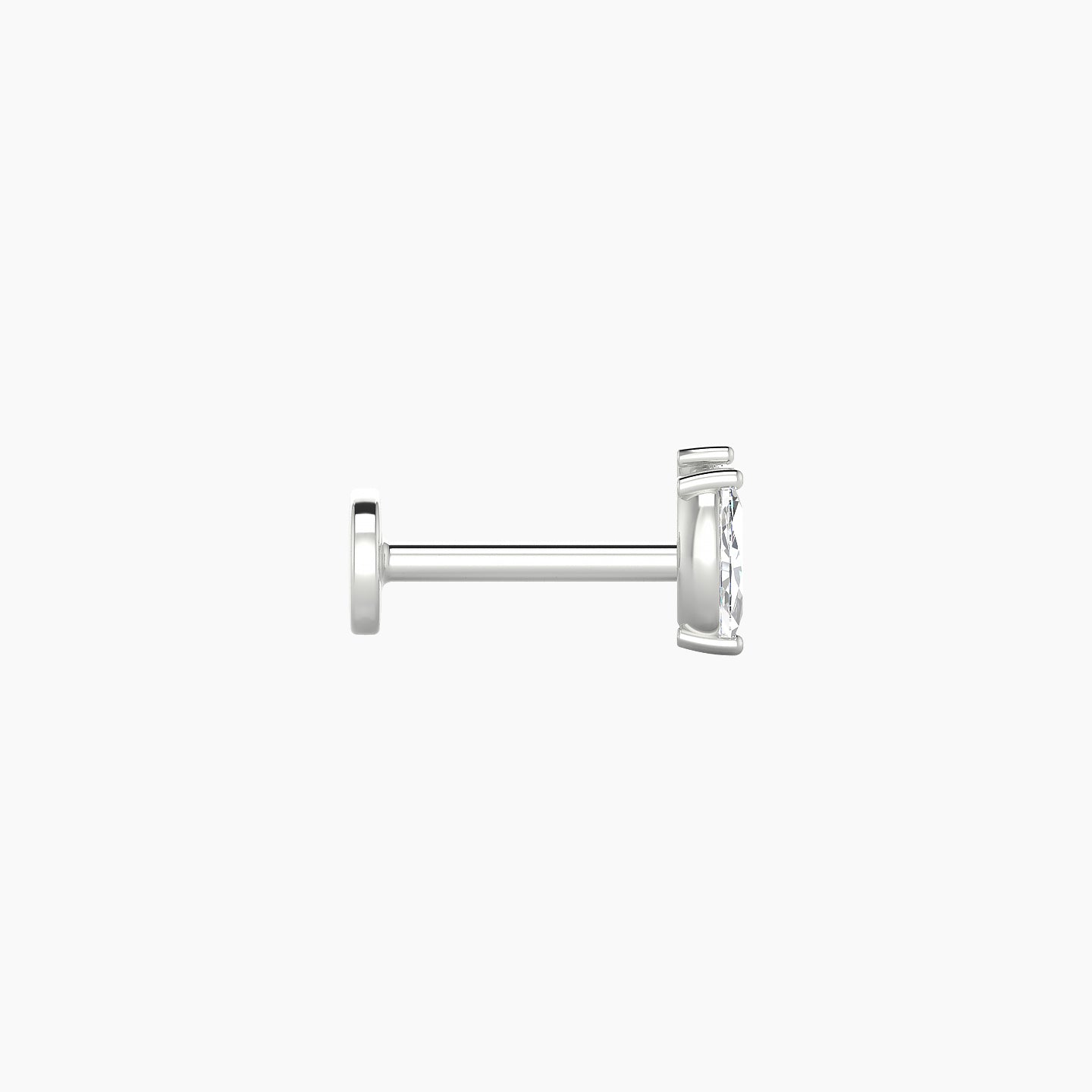 Alceste | 18k White Gold 5.5 mm 6.5 mm Diamond Nose Piercing