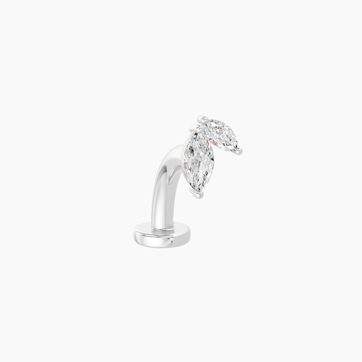 Alceste | 18k White Gold 5.5 mm 8 mm Diamond Floating Navel Piercing