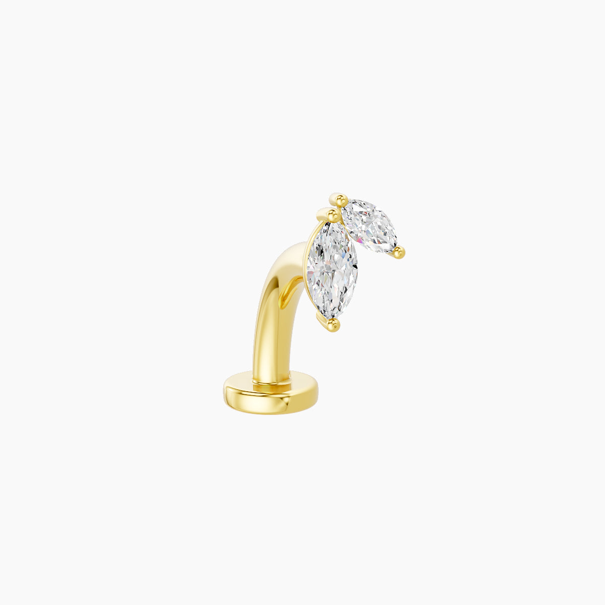 Alceste | 18k Yellow Gold 5.5 mm 8 mm Diamond Floating Navel Piercing