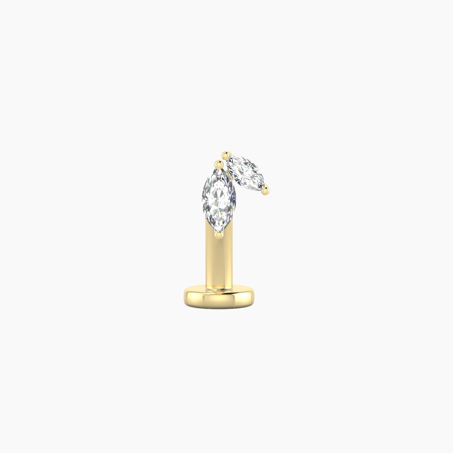 Alceste | 18k Yellow Gold 5.5 mm 8 mm Diamond Floating Navel Piercing