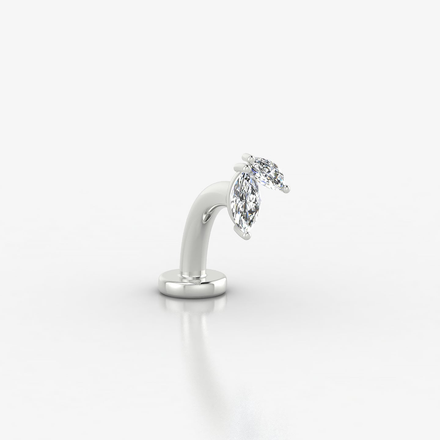 Alceste | 18k White Gold 5.5 mm 8 mm Diamond Floating Navel Piercing