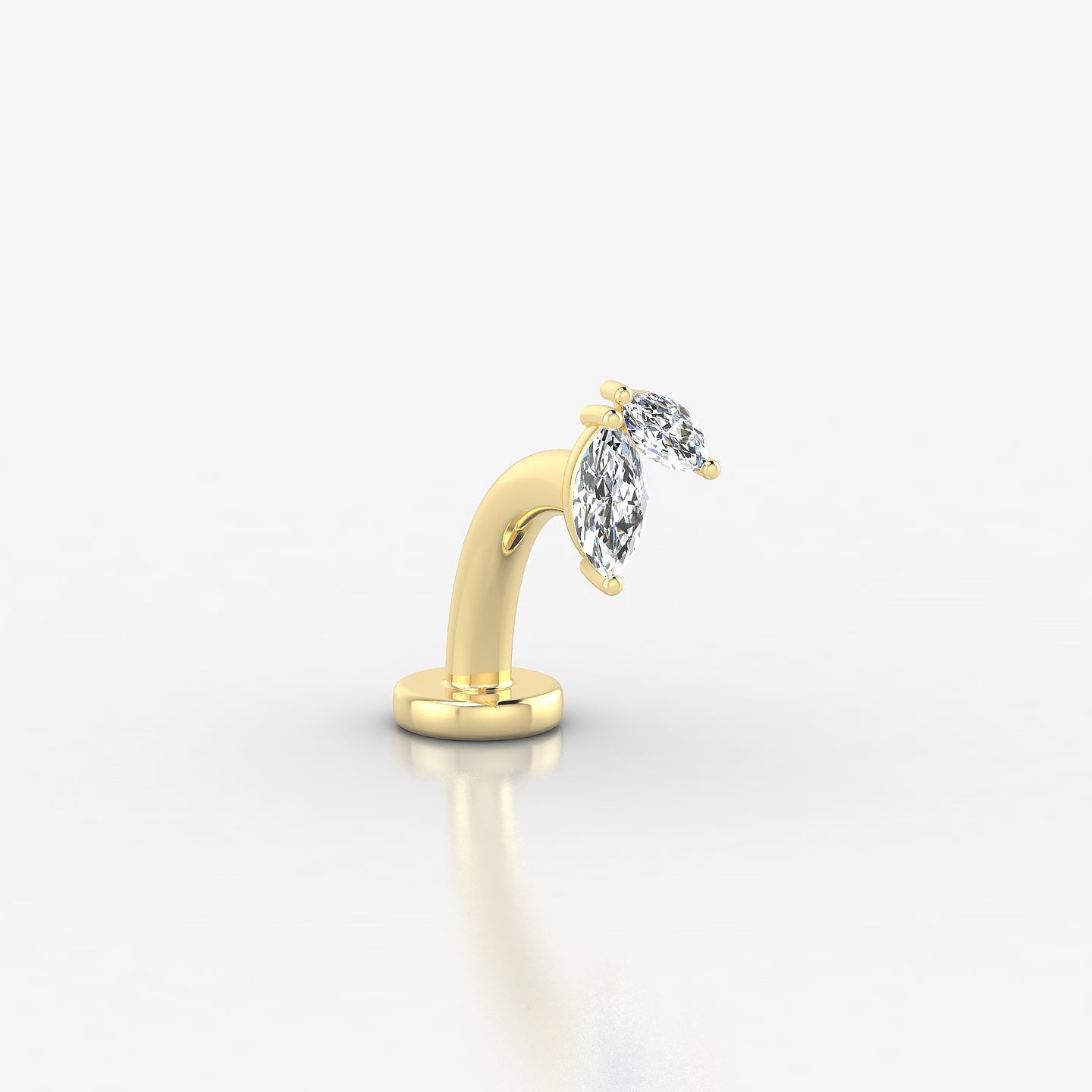 Alceste | 18k Yellow Gold 5.5 mm 8 mm Diamond Floating Navel Piercing