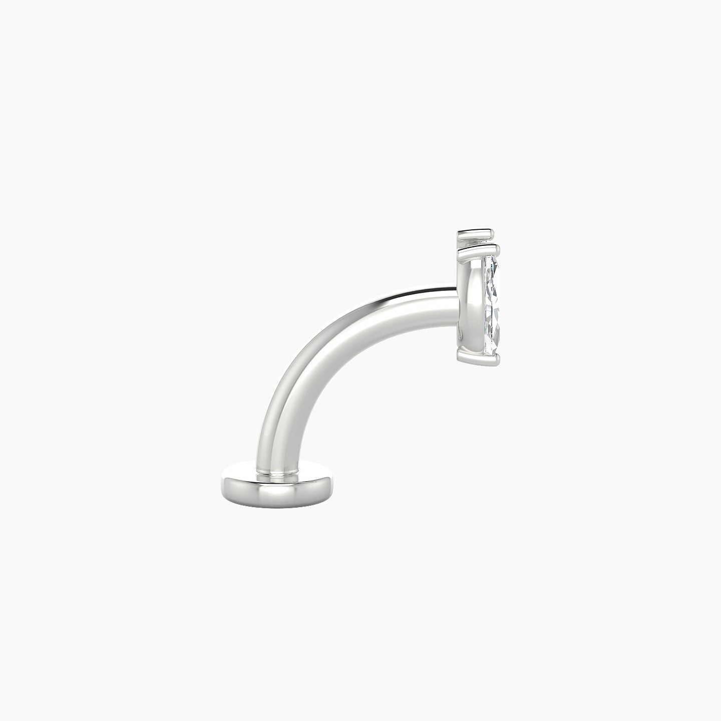 Alceste | 18k White Gold 5.5 mm 8 mm Diamond Floating Navel Piercing