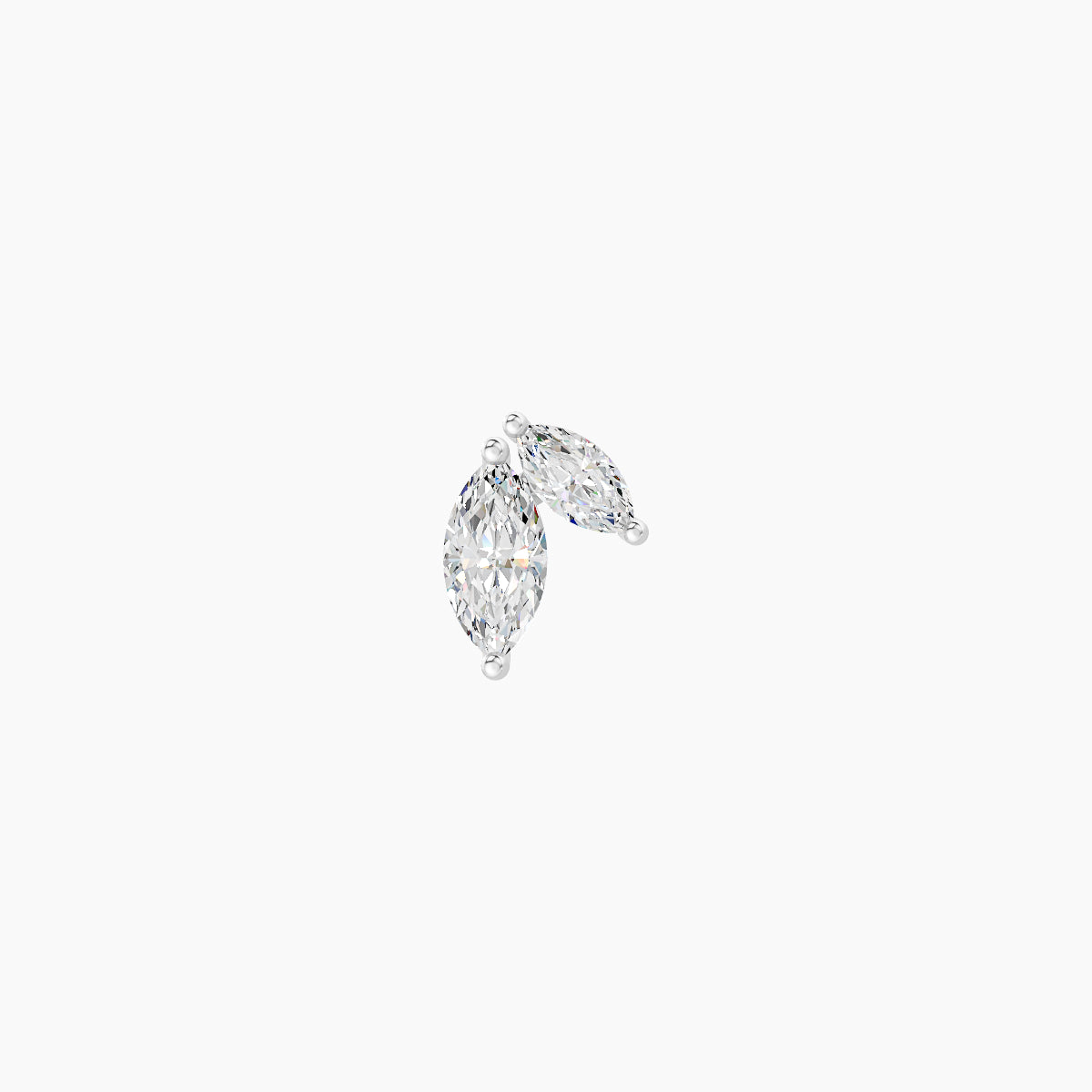 Alceste | 18k White Gold 5.5 mm 8 mm Diamond Nose Piercing