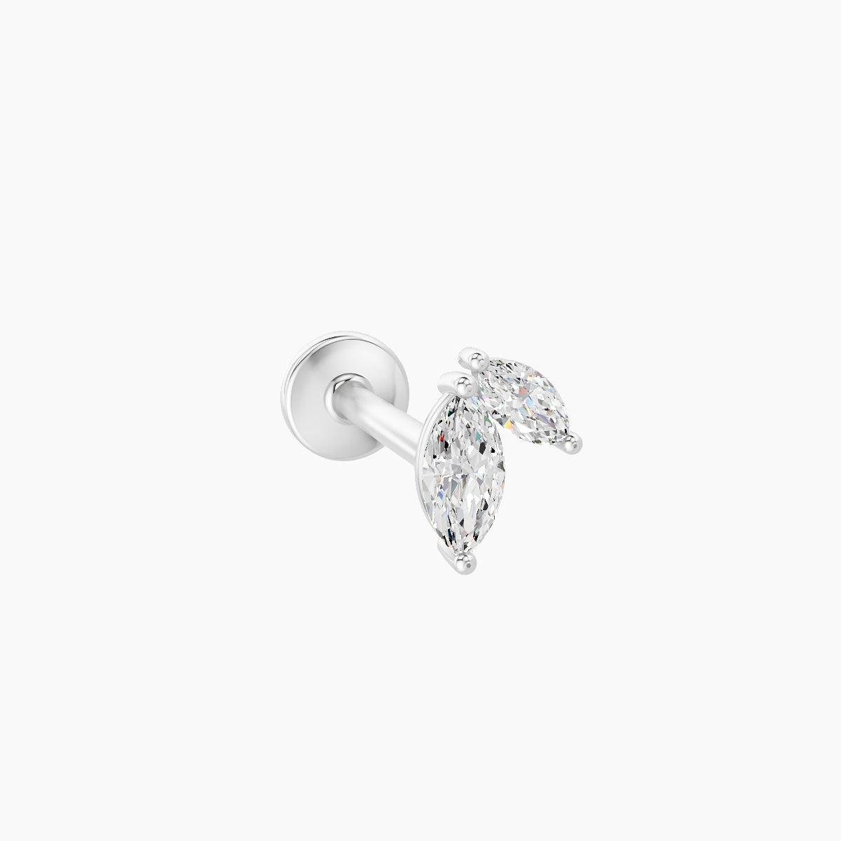Alceste | 18k White Gold 5.5 mm 8 mm Diamond Nose Piercing