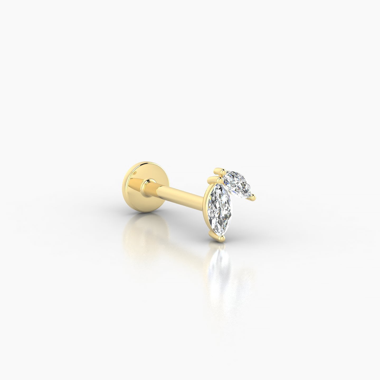 Alceste | 18k Yellow Gold 5.5 mm 8 mm Diamond Nose Piercing