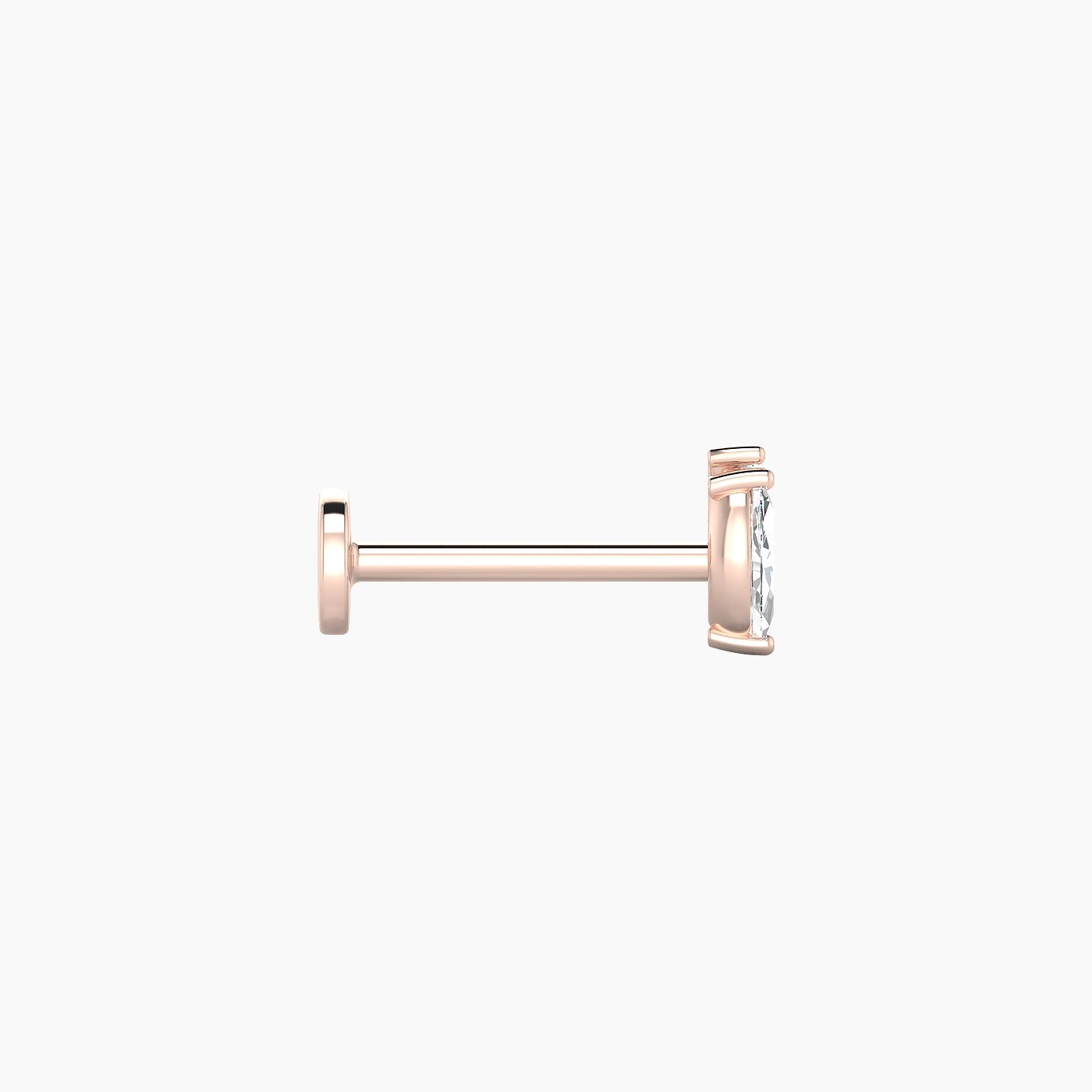 Alceste | 18k Rose Gold 5.5 mm 8 mm Diamond Nose Piercing