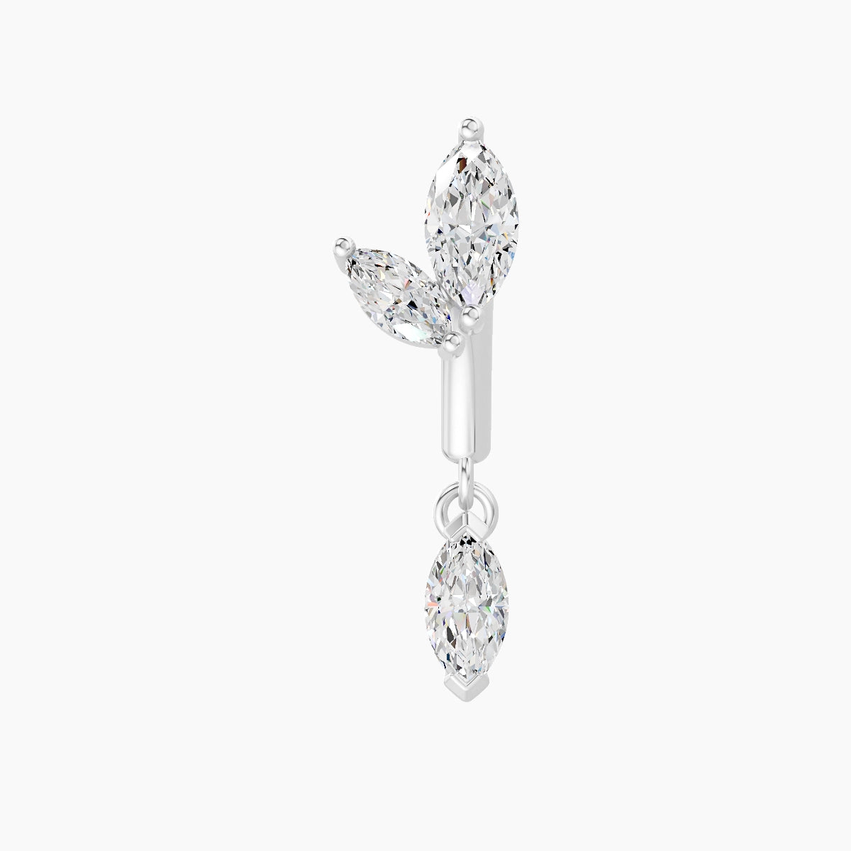 Alceste | 18k White Gold 6 mm Diamond Rook Piercing
