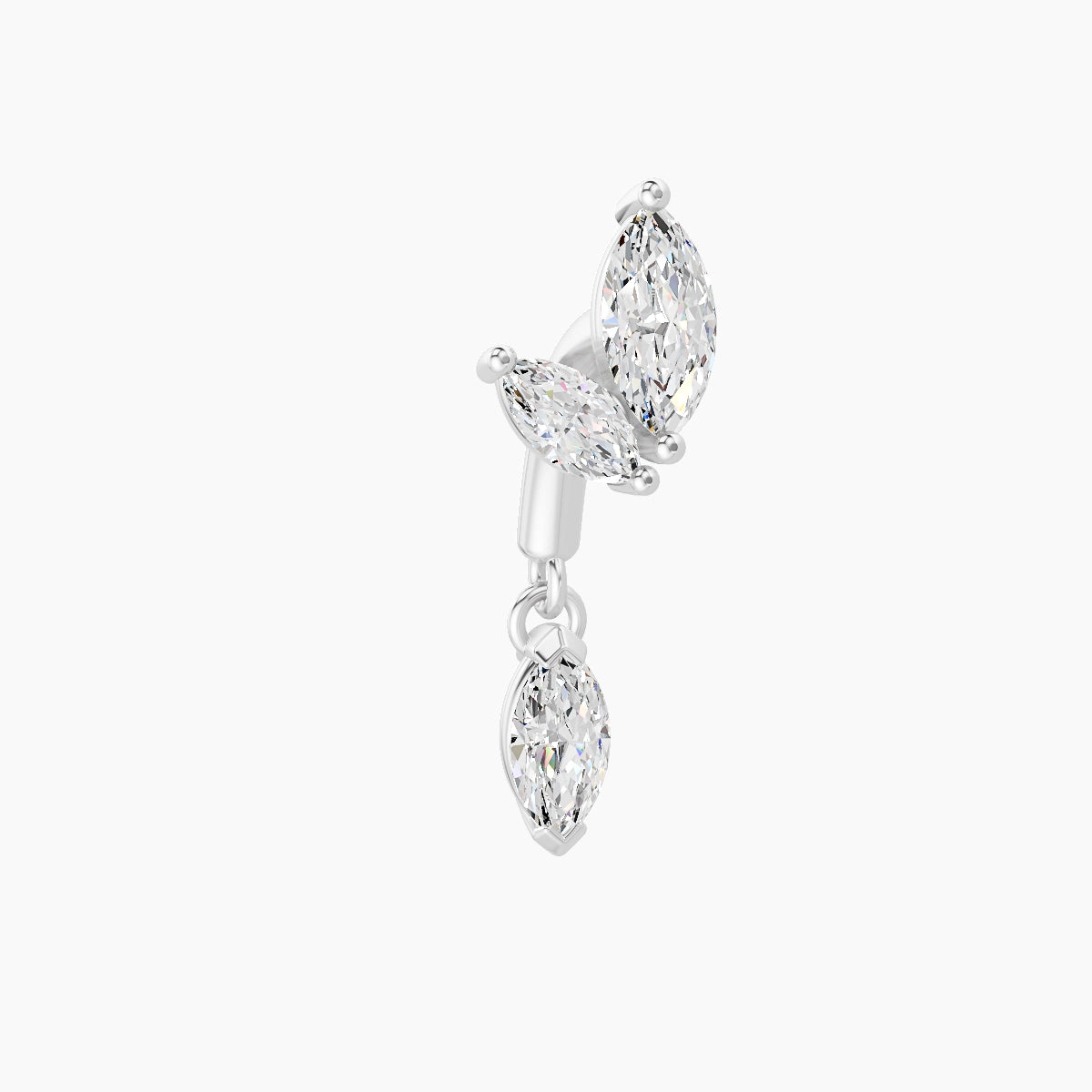 Alceste | 18k White Gold 6 mm Diamond Rook Piercing