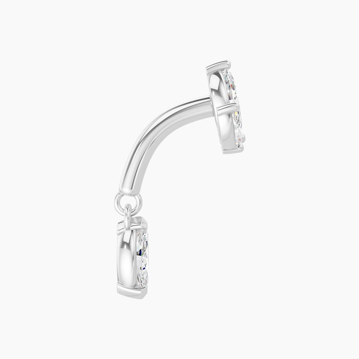 Alceste | 18k White Gold 6 mm Diamond Rook Piercing