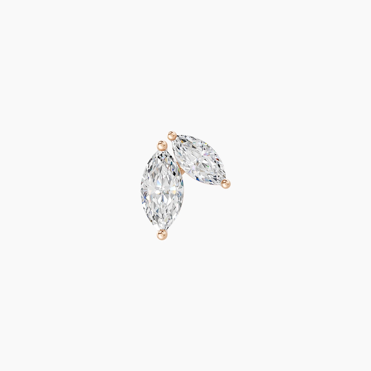 Alceste | Piercing Diamant Or Rose 18k Hypoallergénique 7.6 mm 5 mm