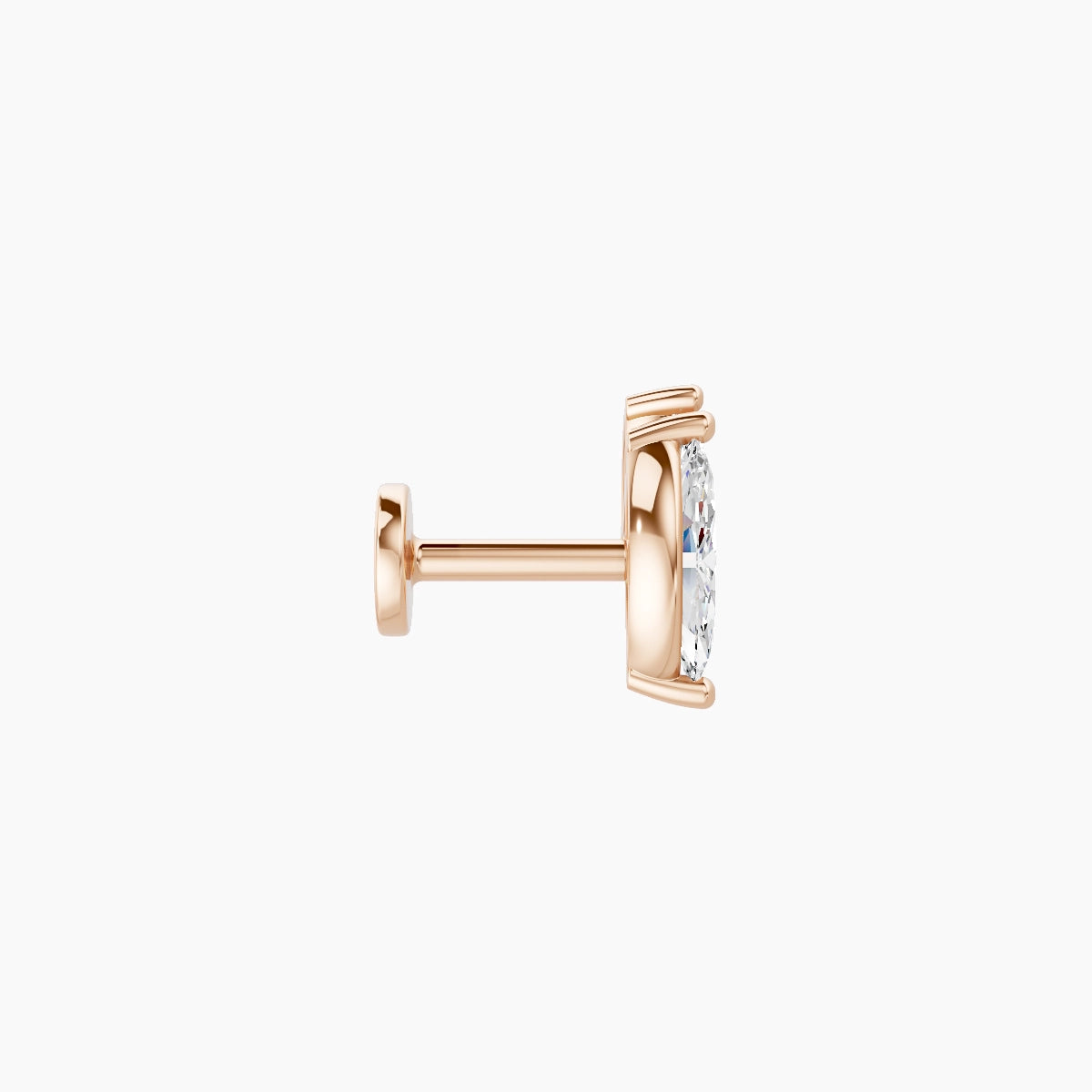 Alceste | Piercing Diamant Or Rose 18k Hypoallergénique 7.6 mm 5 mm