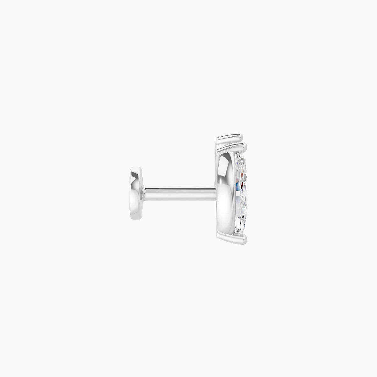 Alceste | Piercing Diamant Or Blanc 18k Hypoallergénique 7.6 mm 5 mm
