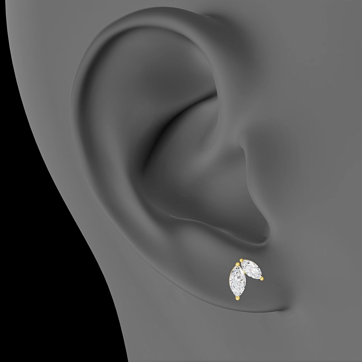 Alceste | 18k Yellow Gold 7.6 mm 5 mm Diamond Piercing