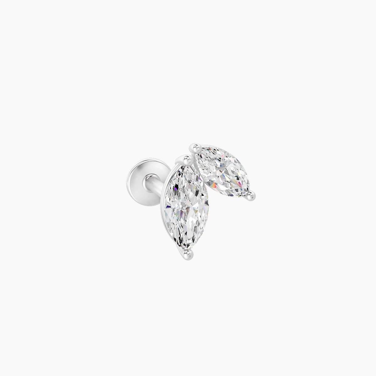 Alceste | 18k White Gold 7.6 mm 6.5 mm Diamond Nose Piercing