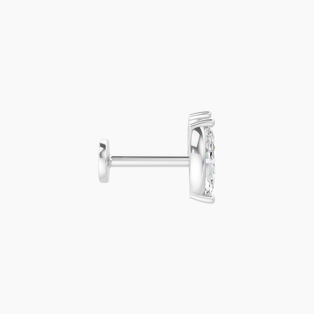 Alceste | 18k White Gold 7.6 mm 6.5 mm Diamond Nose Piercing