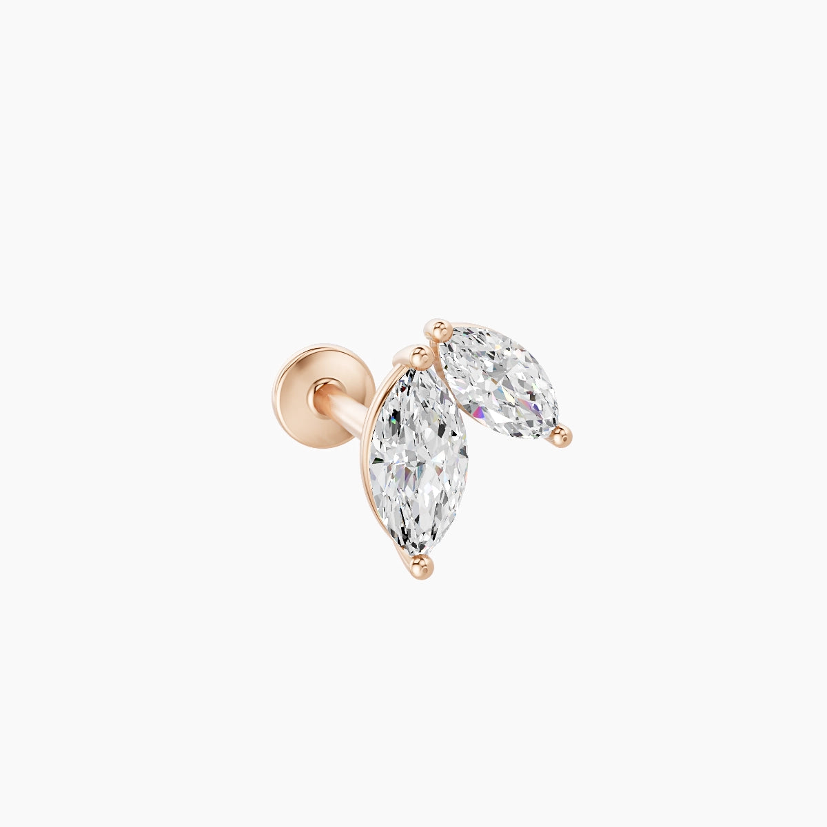 Alceste | 18k Rose Gold 7.6 mm 8 mm Diamond Nose Piercing
