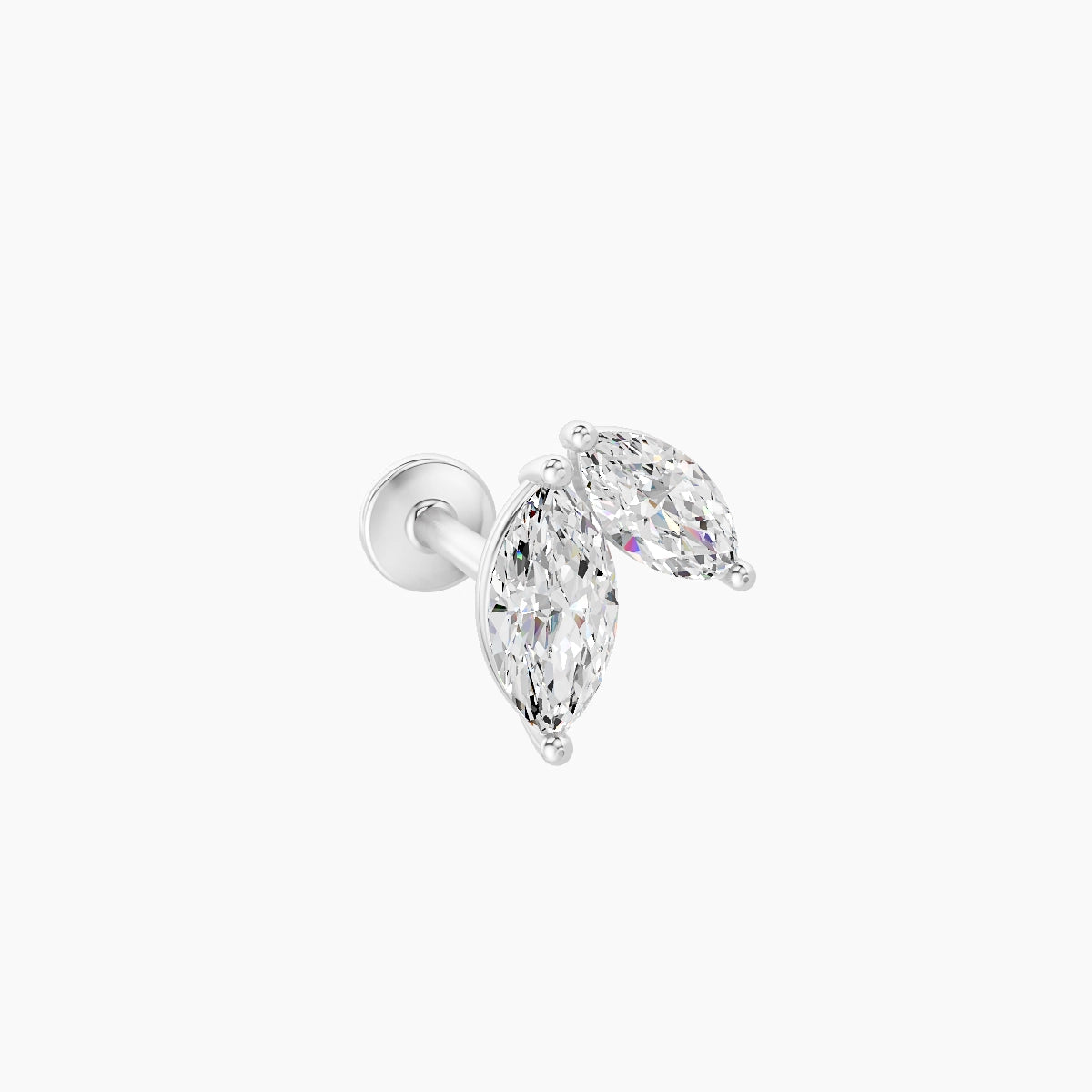Alceste | 18k White Gold 7.6 mm 8 mm Diamond Nose Piercing