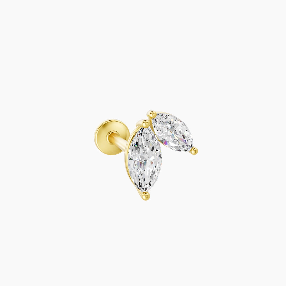 Alceste | 18k Yellow Gold 7.6 mm 8 mm Diamond Nose Piercing