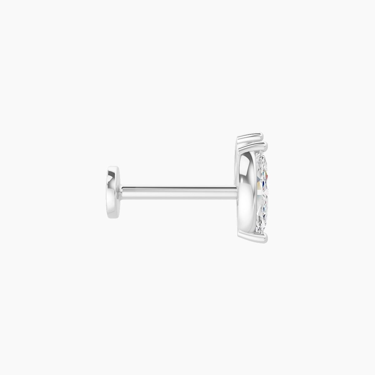 Alceste | Piercing Diamant Or Blanc 18k Hypoallergénique 7.6 mm 8 mm