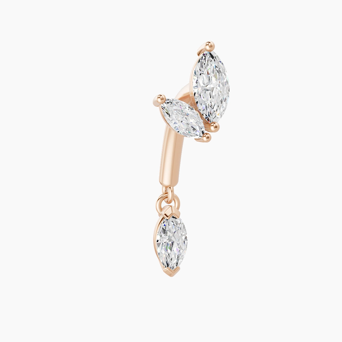 Alceste | 18k Rose Gold 8 mm Diamond Rook Piercing