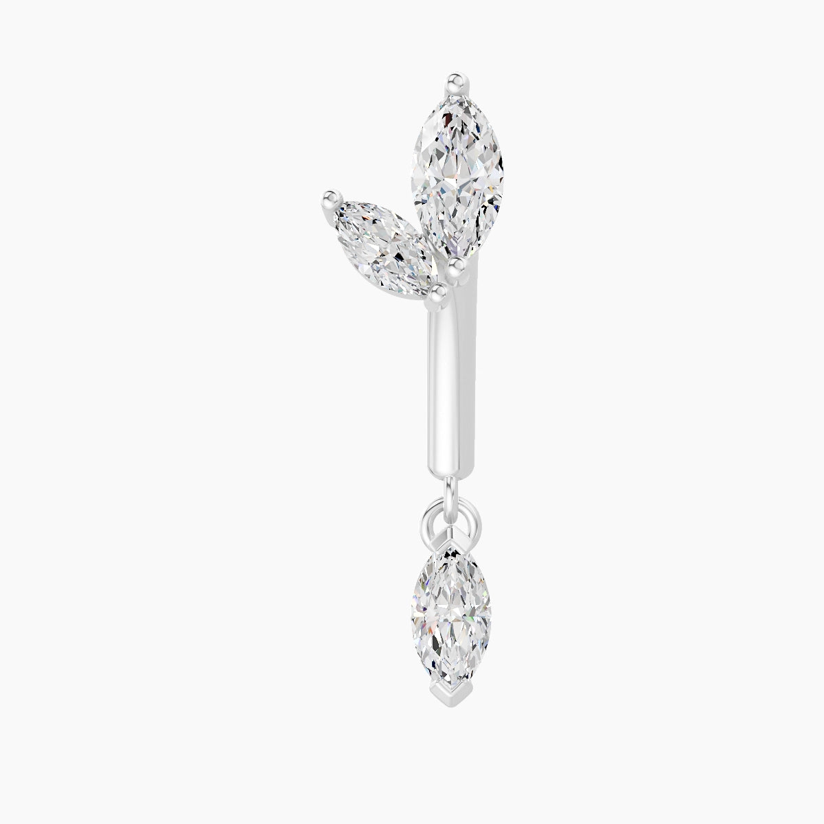 Alceste | 18k White Gold 8 mm Diamond Rook Piercing