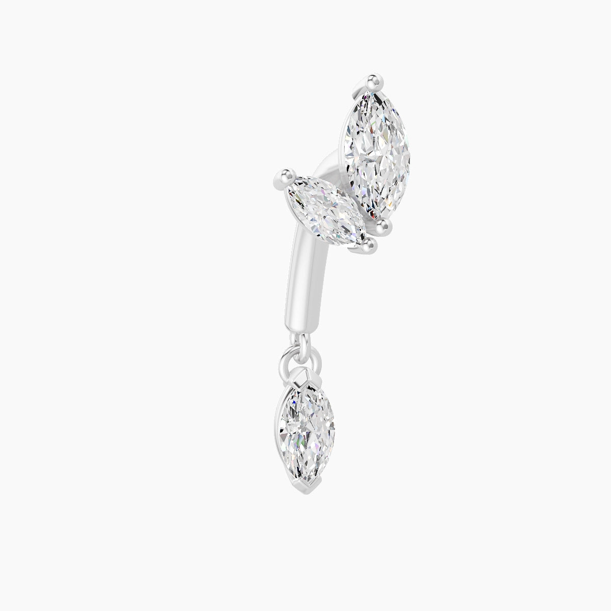 Alceste | 18k White Gold 8 mm Diamond Rook Piercing