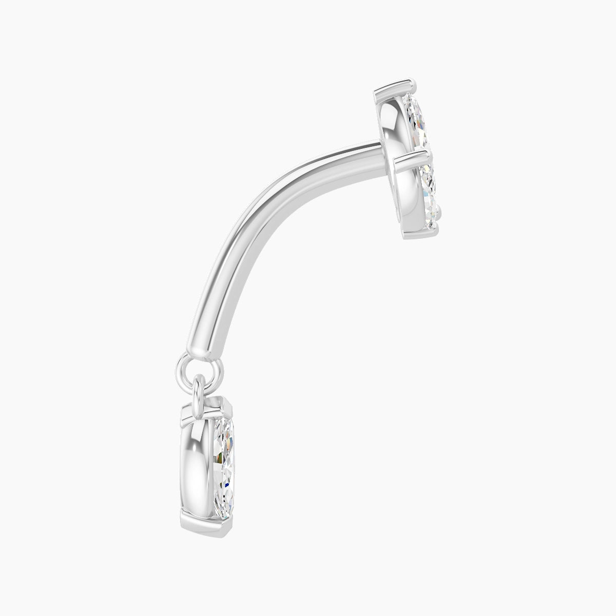 Alceste | 18k White Gold 8 mm Diamond Rook Piercing