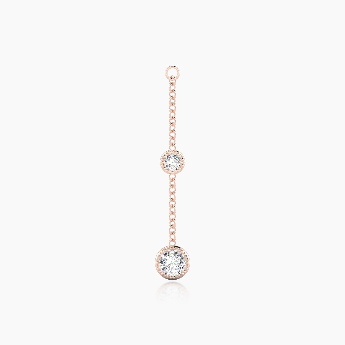 Alcyone | 18k Rose Gold 24 mm Round Diamond Chain Charm
