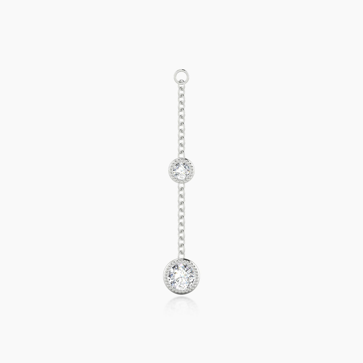 Alcyone | 18k White Gold 24 mm Round Diamond Chain Charm