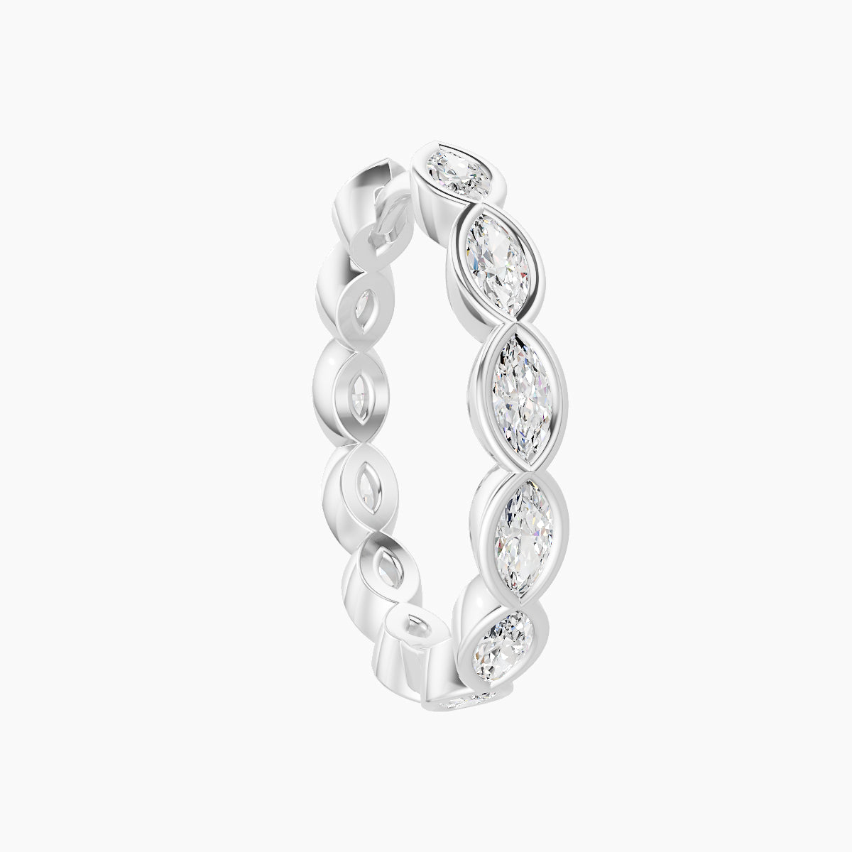 Alexandra | 18k White Gold 11 mm Diamond Hoop Piercing