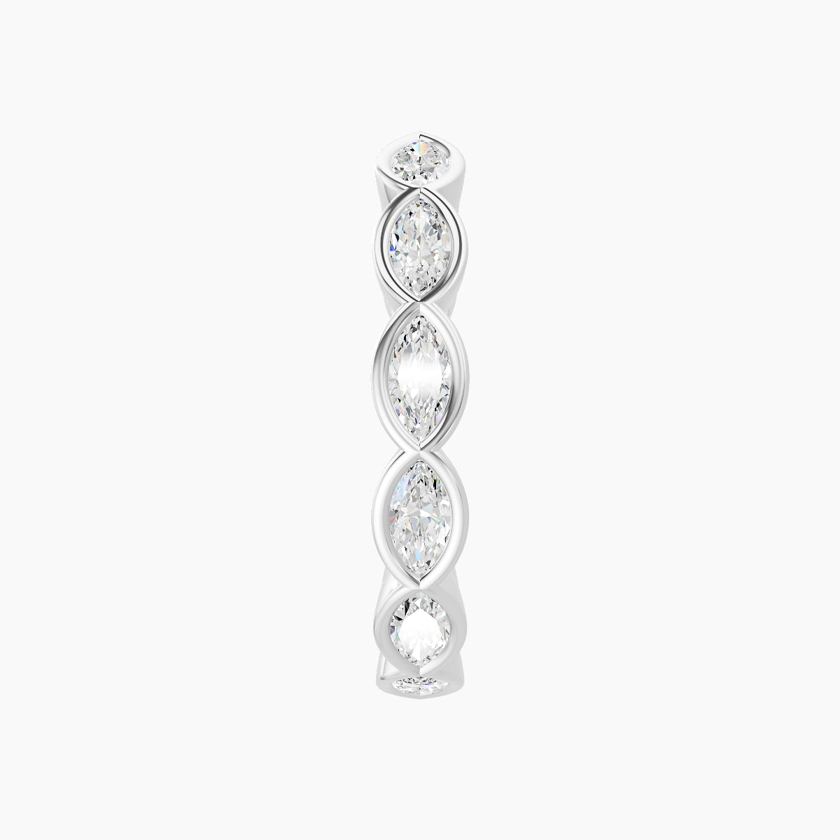 Alexandra | 18k White Gold 11 mm Diamond Hoop Piercing
