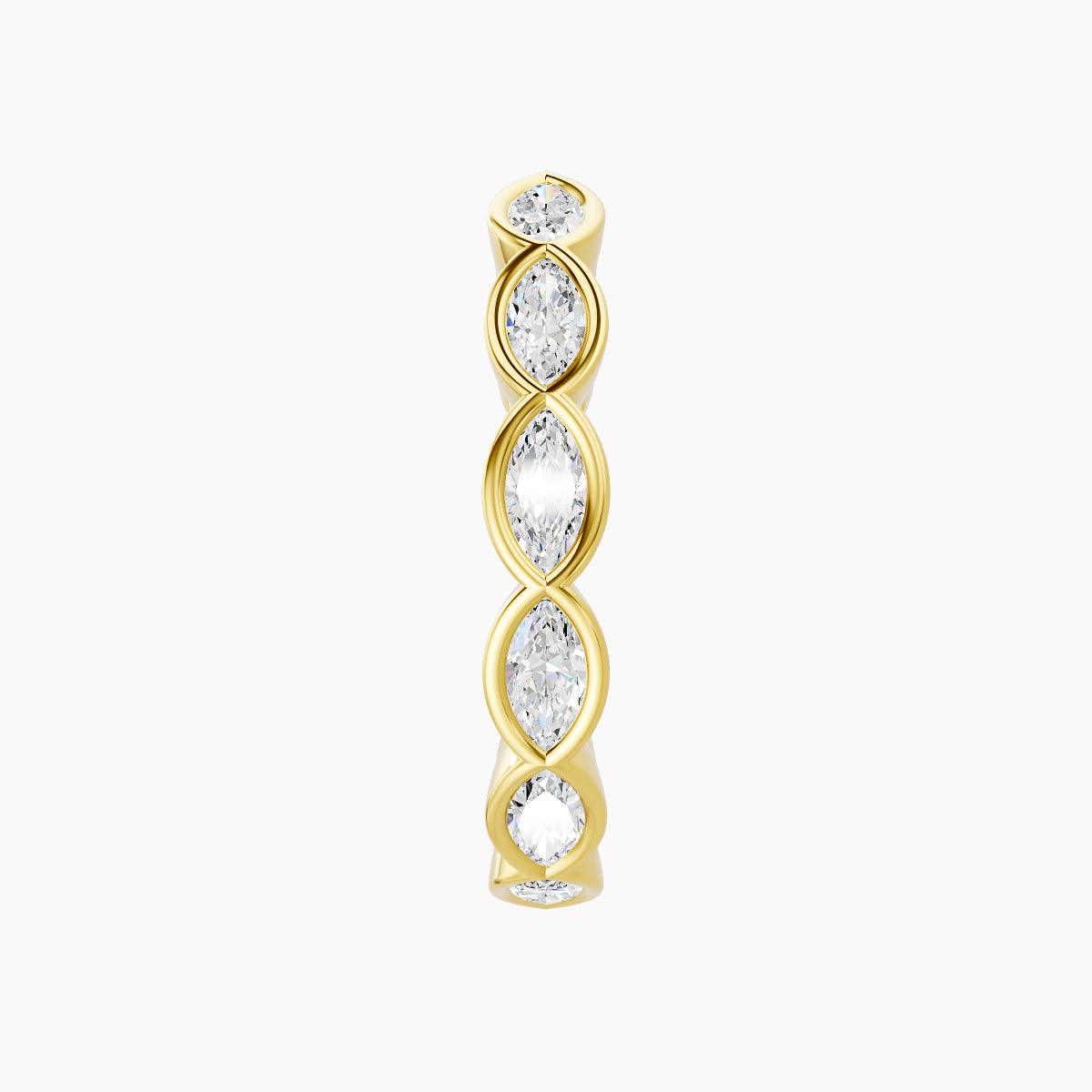 Alexandra | 18k Yellow Gold 11 mm Diamond Hoop Piercing