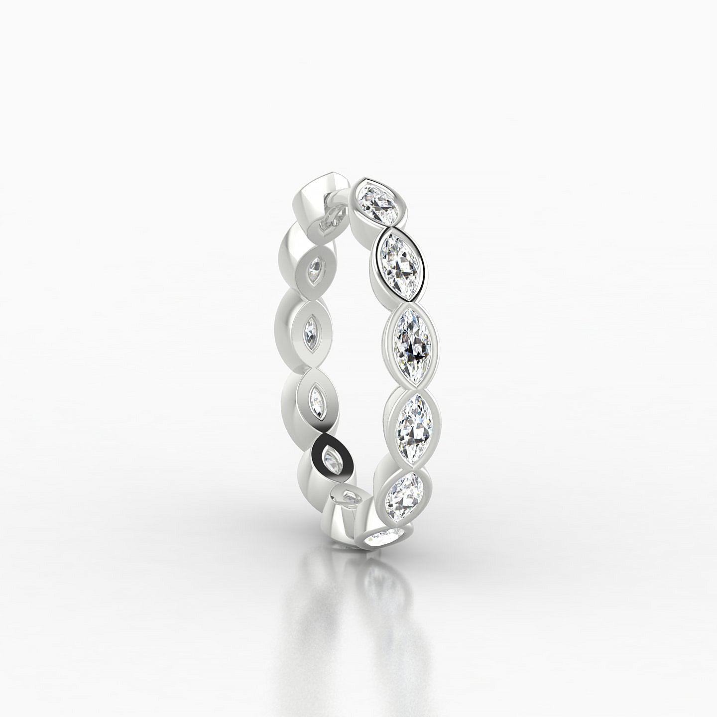 Alexandra | 18k White Gold 11 mm Diamond Hoop Piercing