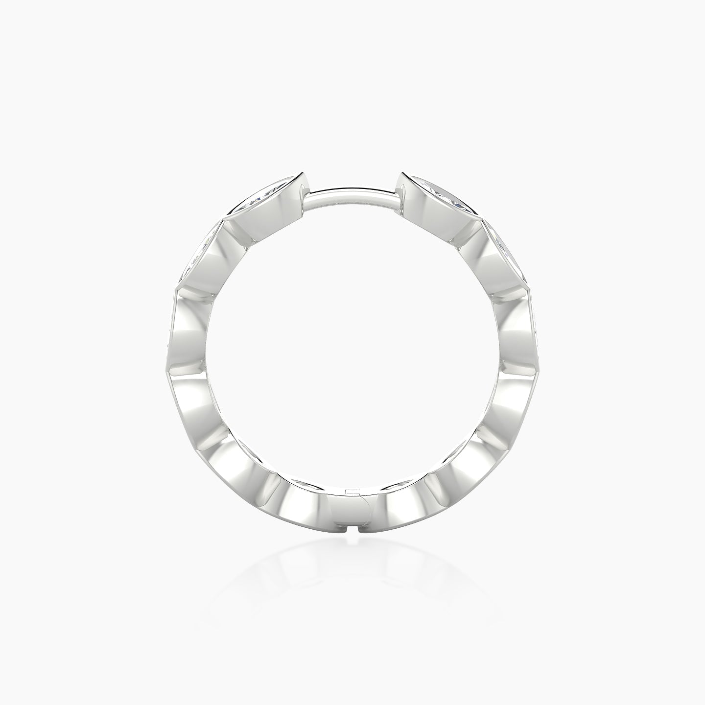 Alexandra | 18k White Gold 11 mm Diamond Hoop Piercing