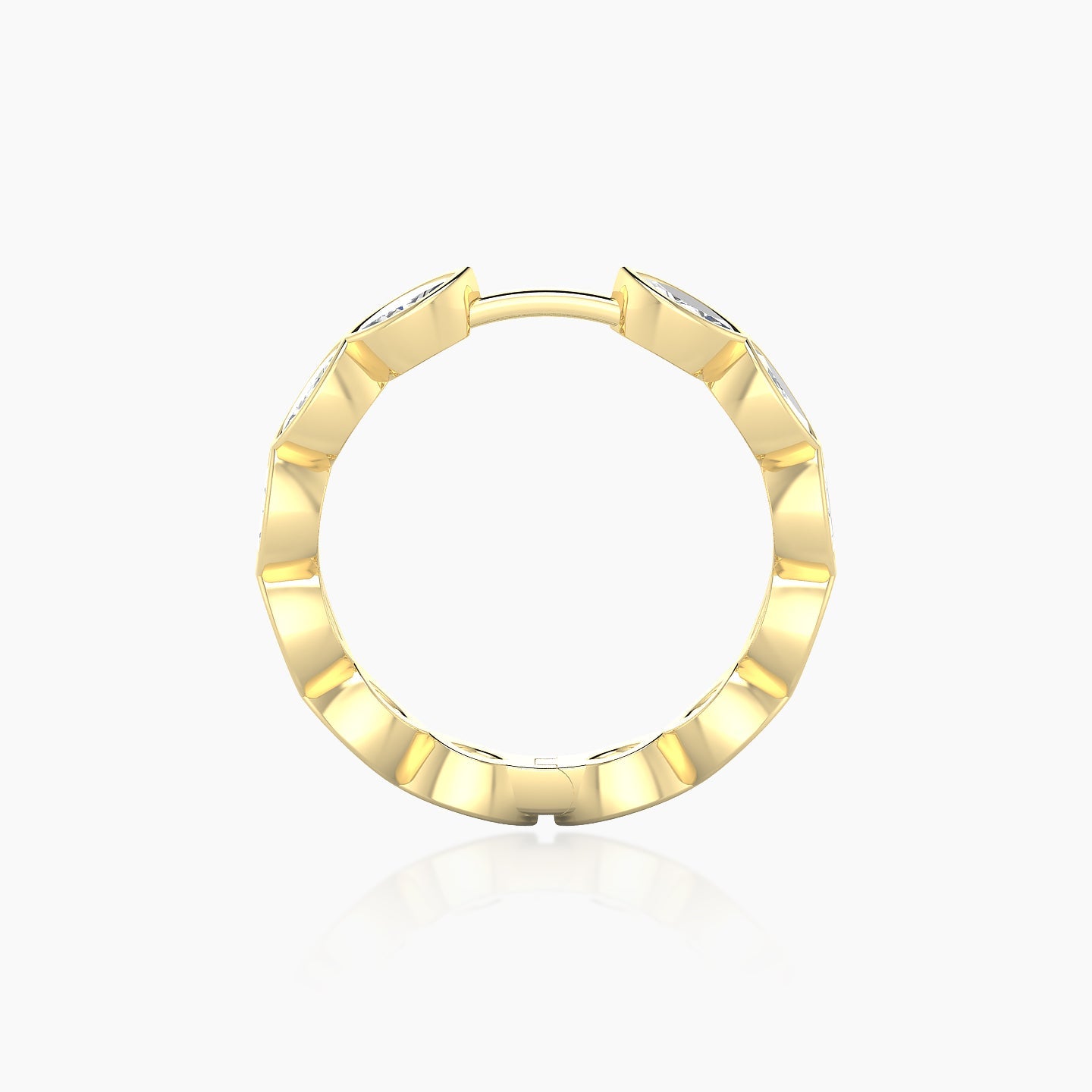 Alexandra | 18k Yellow Gold 11 mm Diamond Hoop Piercing