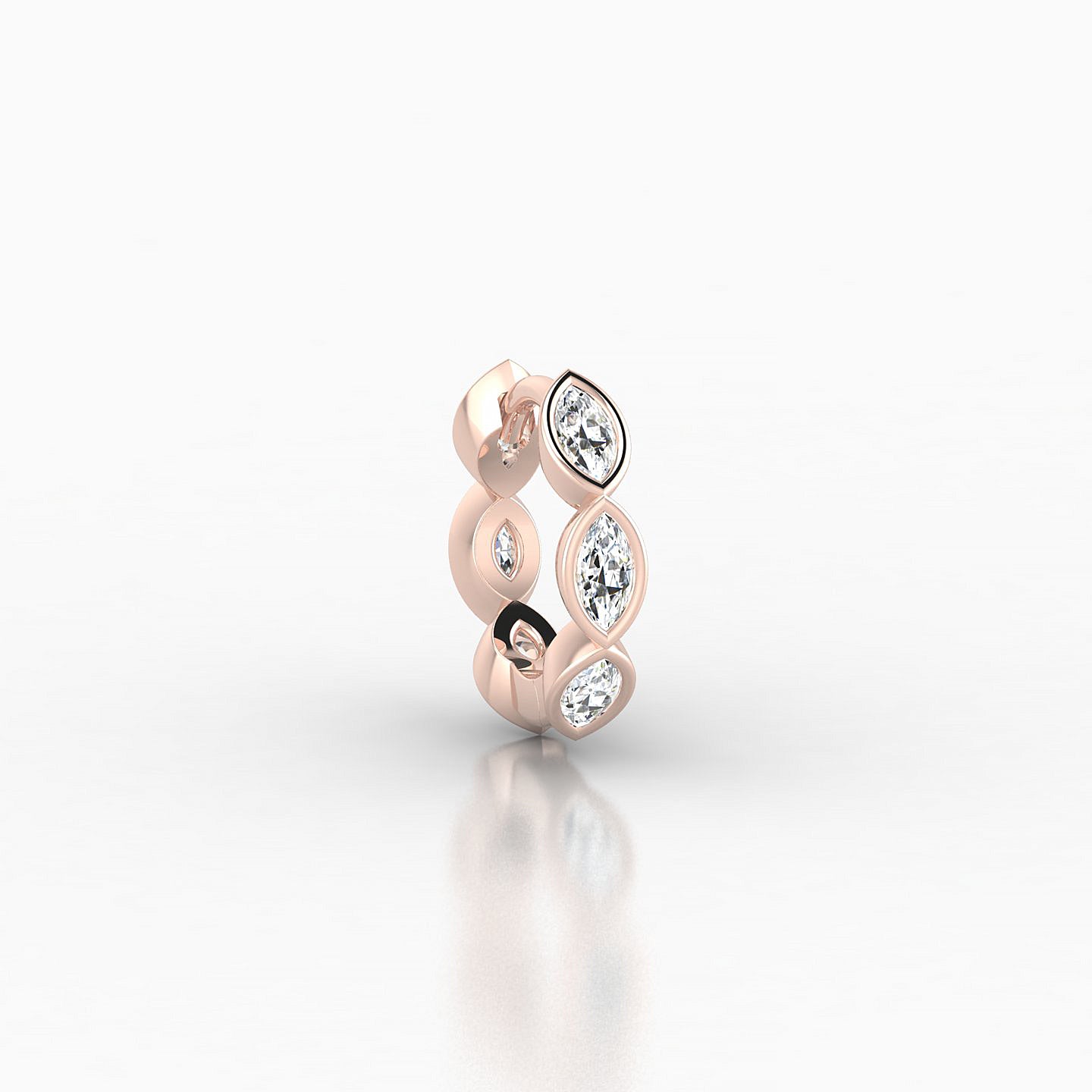 Alexandra | 18k Rose Gold 6.5 mm Diamond Hoop Piercing