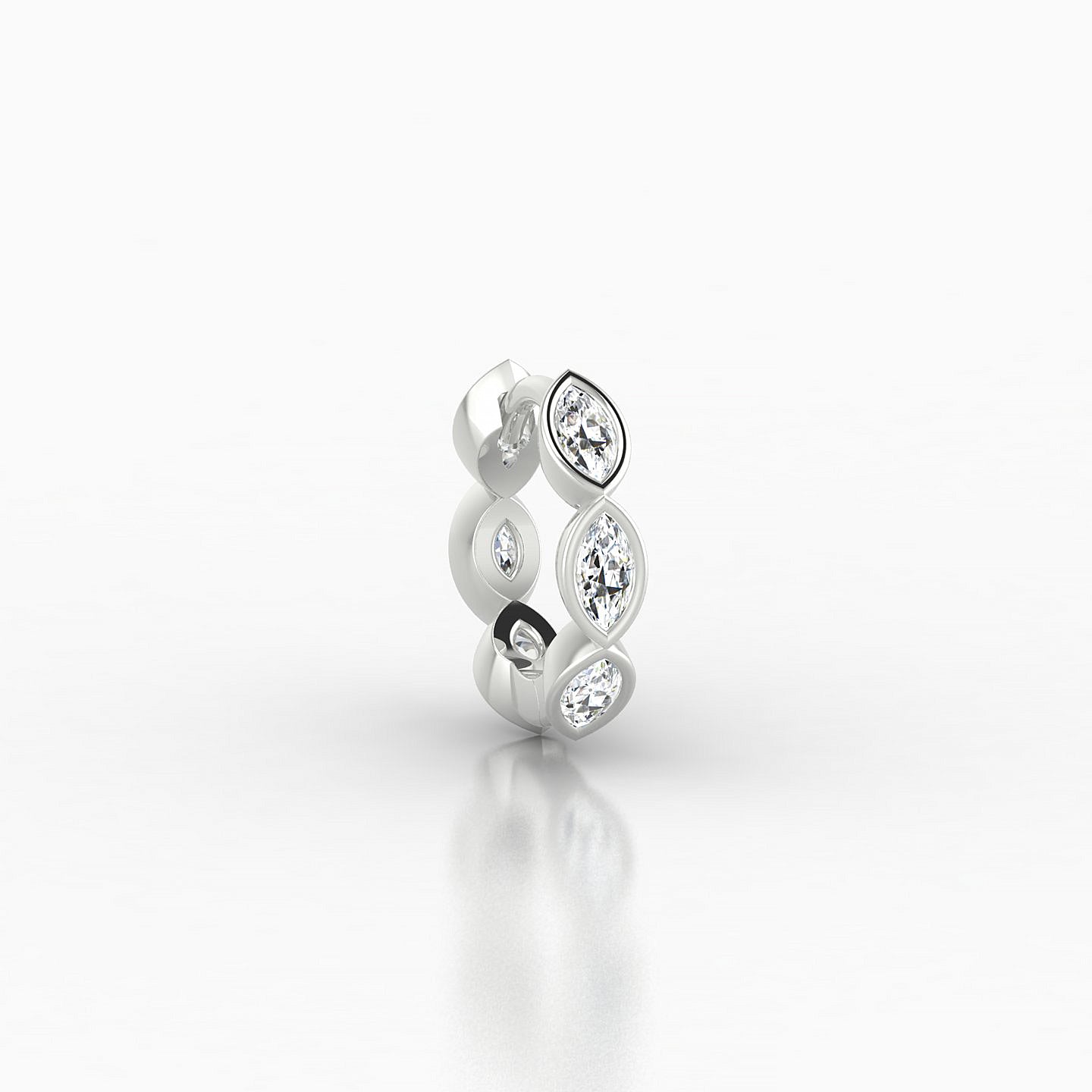 Alexandra | 18k White Gold 6.5 mm Diamond Hoop Piercing