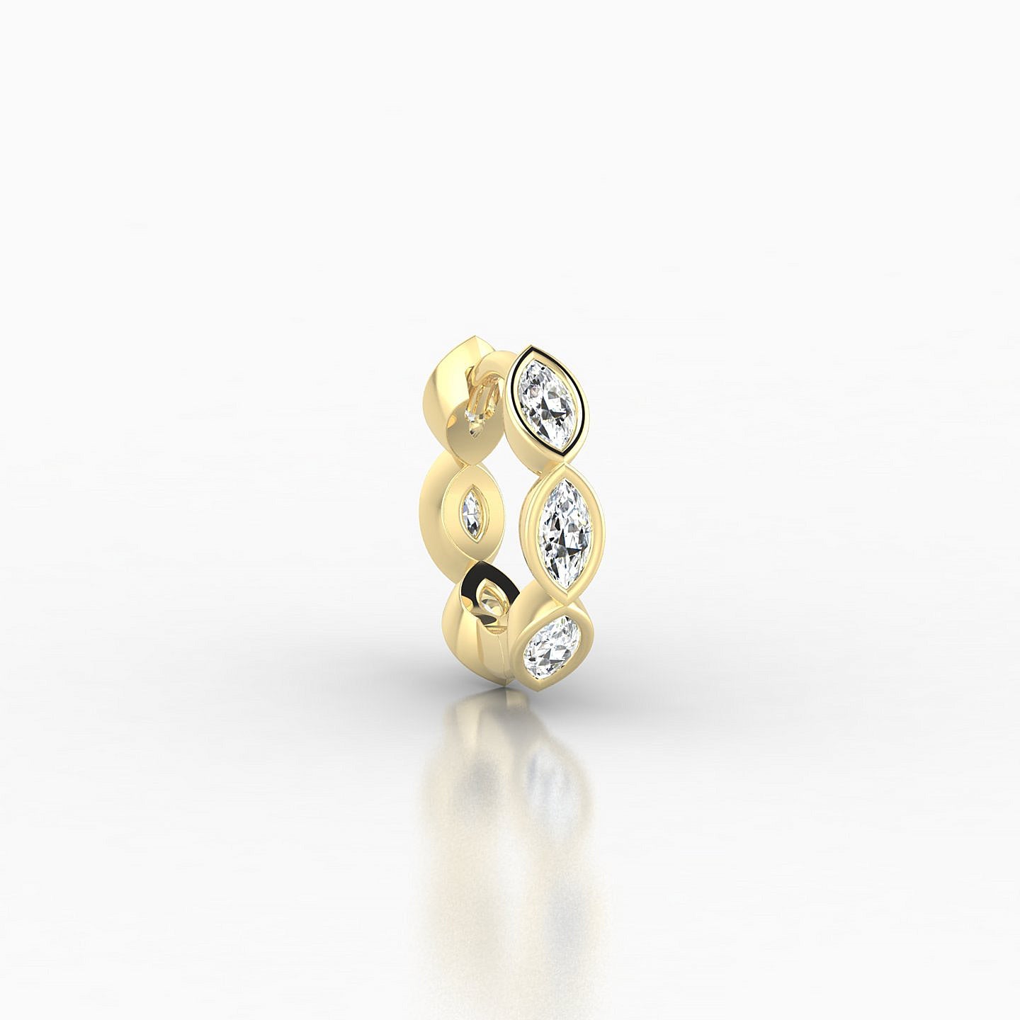 Alexandra | 18k Yellow Gold 6.5 mm Diamond Hoop Piercing