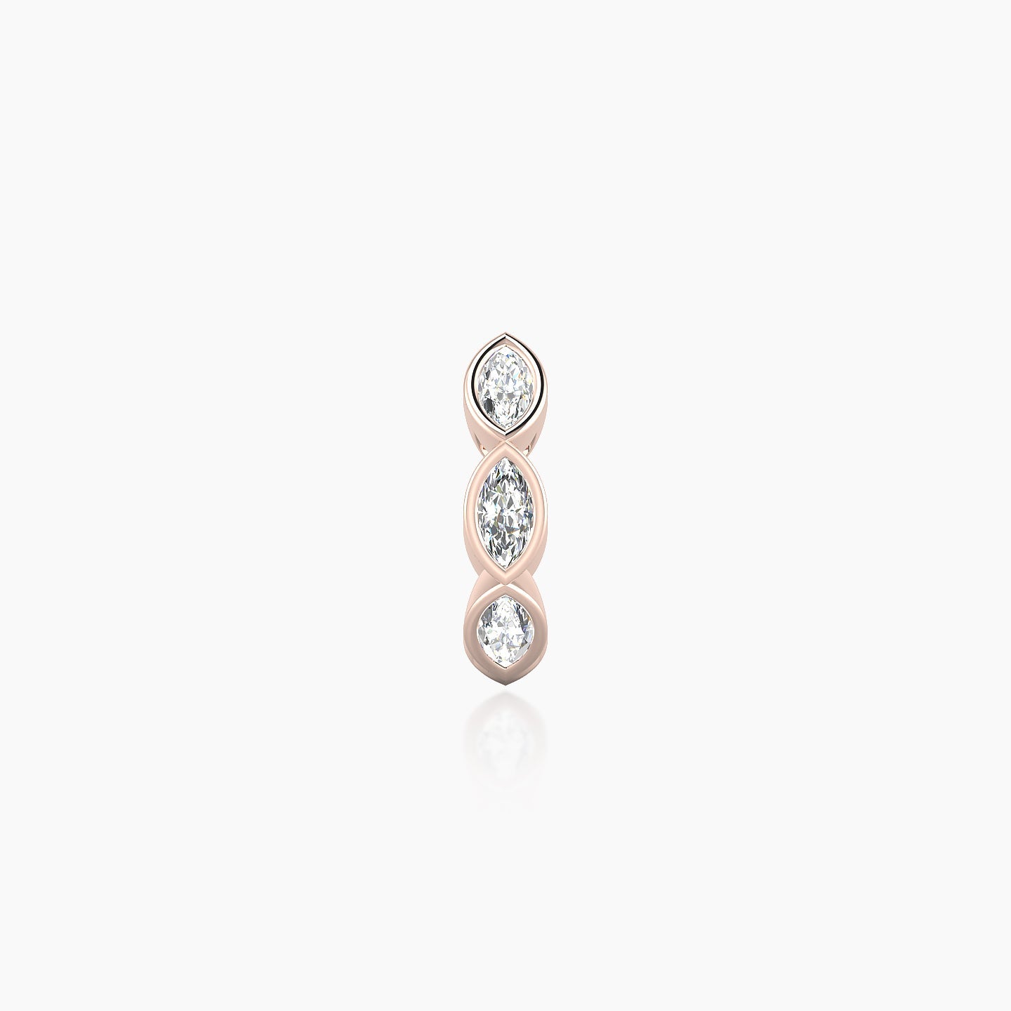 Alexandra | 18k Rose Gold 6.5 mm Diamond Hoop Piercing