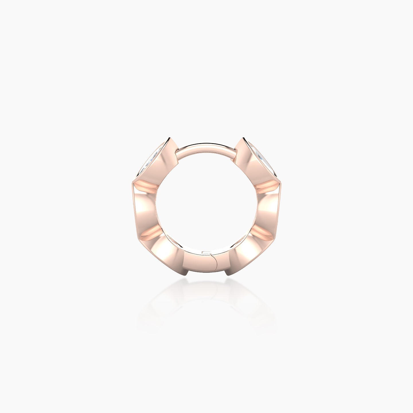 Alexandra | 18k Rose Gold 6.5 mm Diamond Hoop Piercing