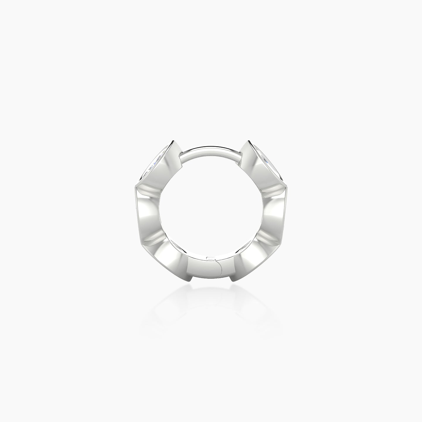 Alexandra | 18k White Gold 6.5 mm Diamond Hoop Piercing