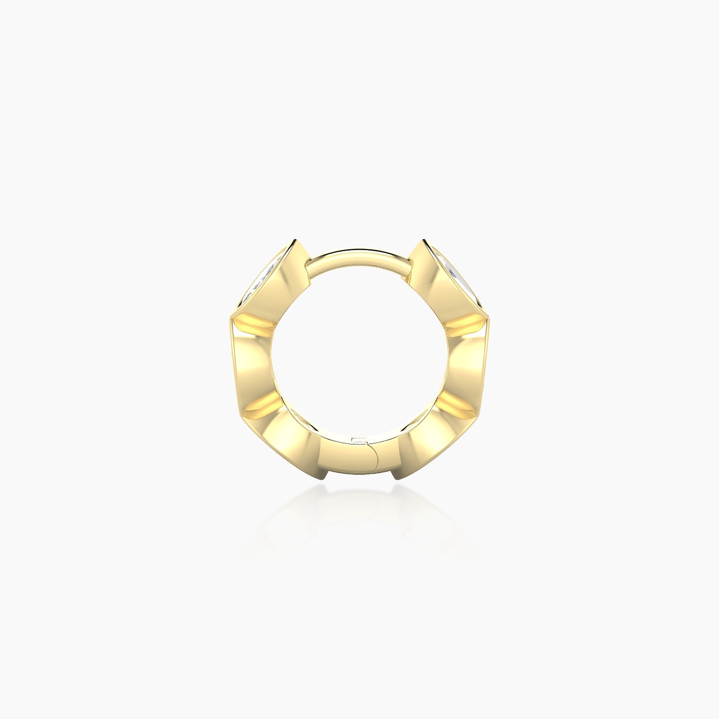 Alexandra | 18k Yellow Gold 6.5 mm Diamond Hoop Piercing
