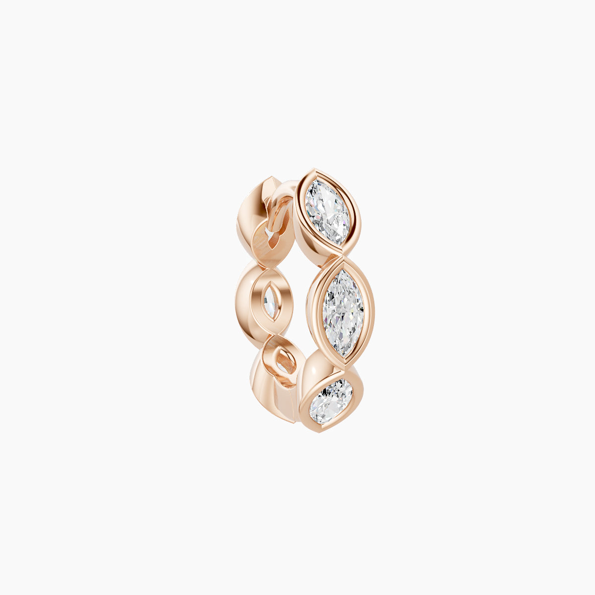Alexandra | 18k Rose Gold 6.5 mm Diamond Nose Ring Piercing
