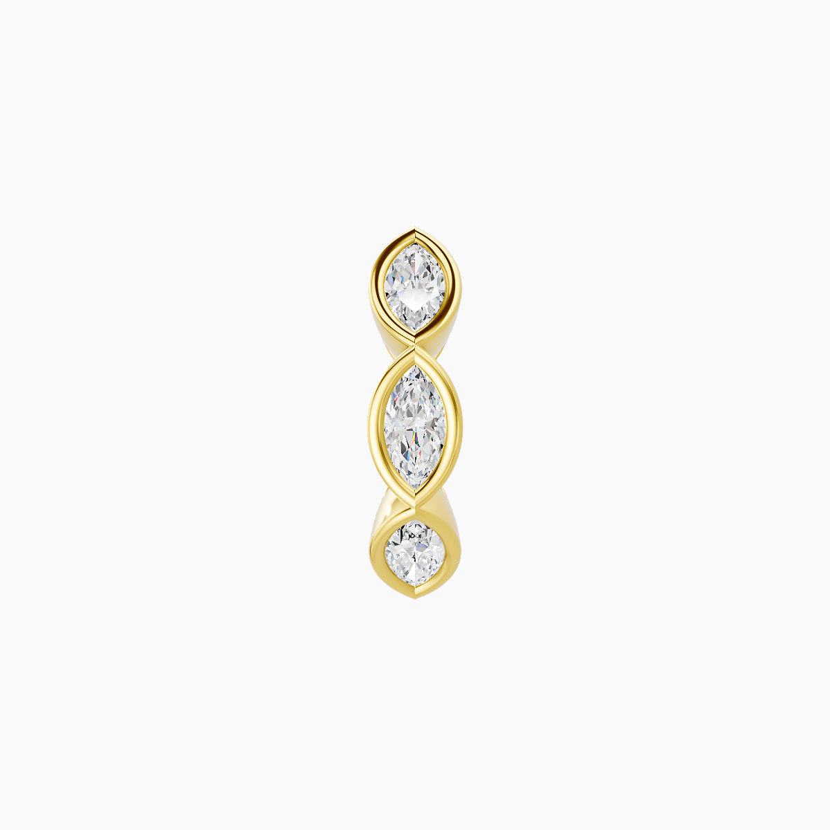 Alexandra | 18k Yellow Gold 6.5 mm Diamond Nose Ring Piercing